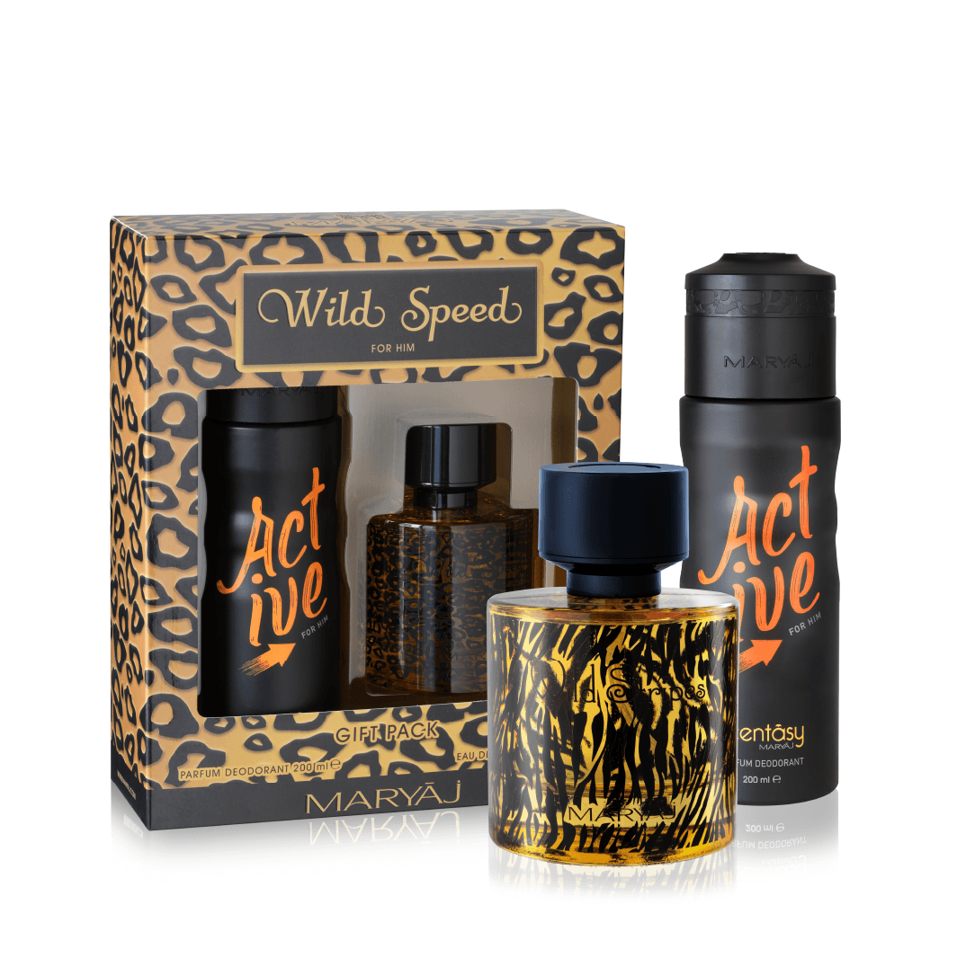 Wild Speed Perfume Gift Set for Men (Eau de Parfum Spray 100ml + Active Perfume Body Spray 200ml)