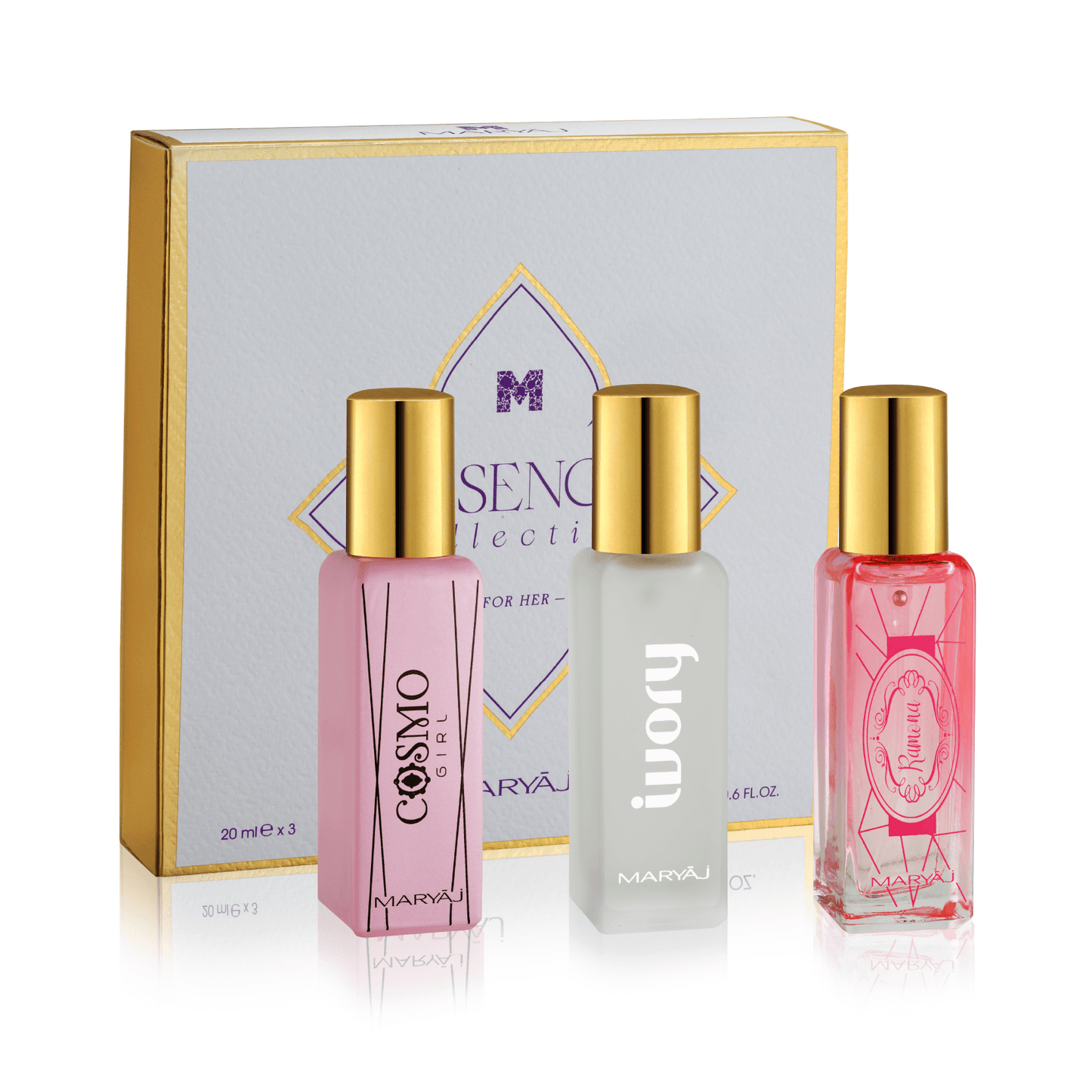 Essence Collection Miniature Perfumes Set for Her - Pack of 3 (20ml each)