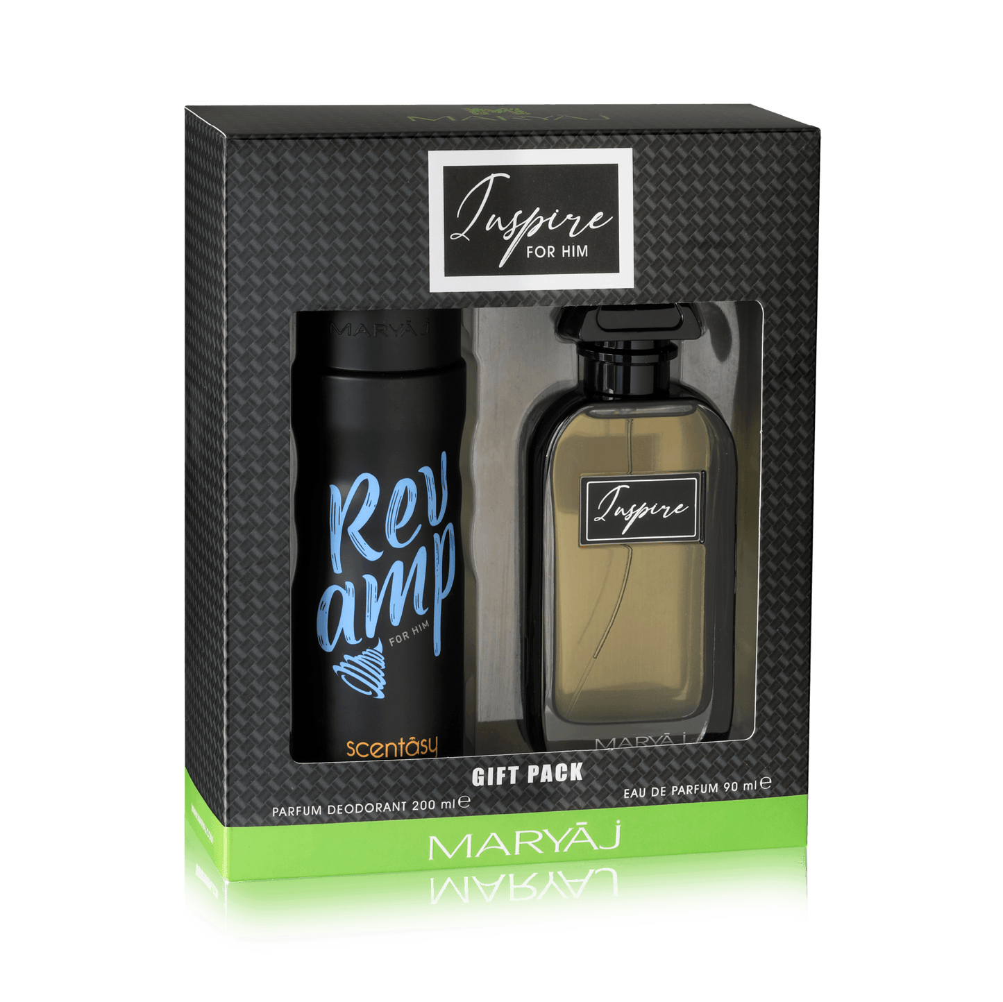 Inspire Perfume Gift Set for Men (Eau de Parfum Spray 100ml + Revamp Perfume Body Spray 200ml)