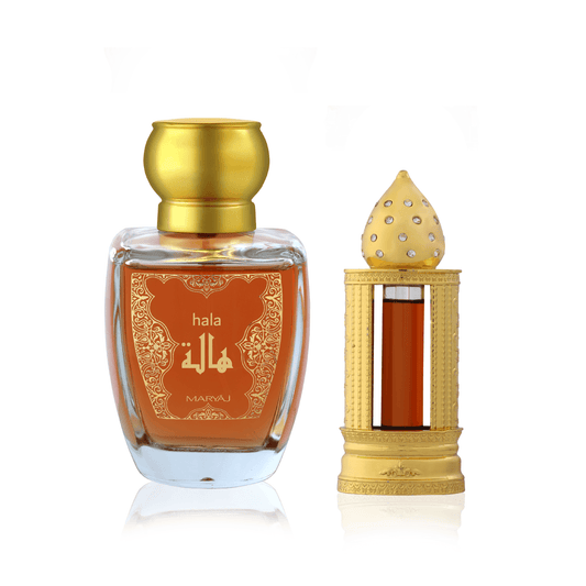 HALA Eau De Parfum with DAHN AL OUD YA ROUHI Combo for Unisex, Pack of 2