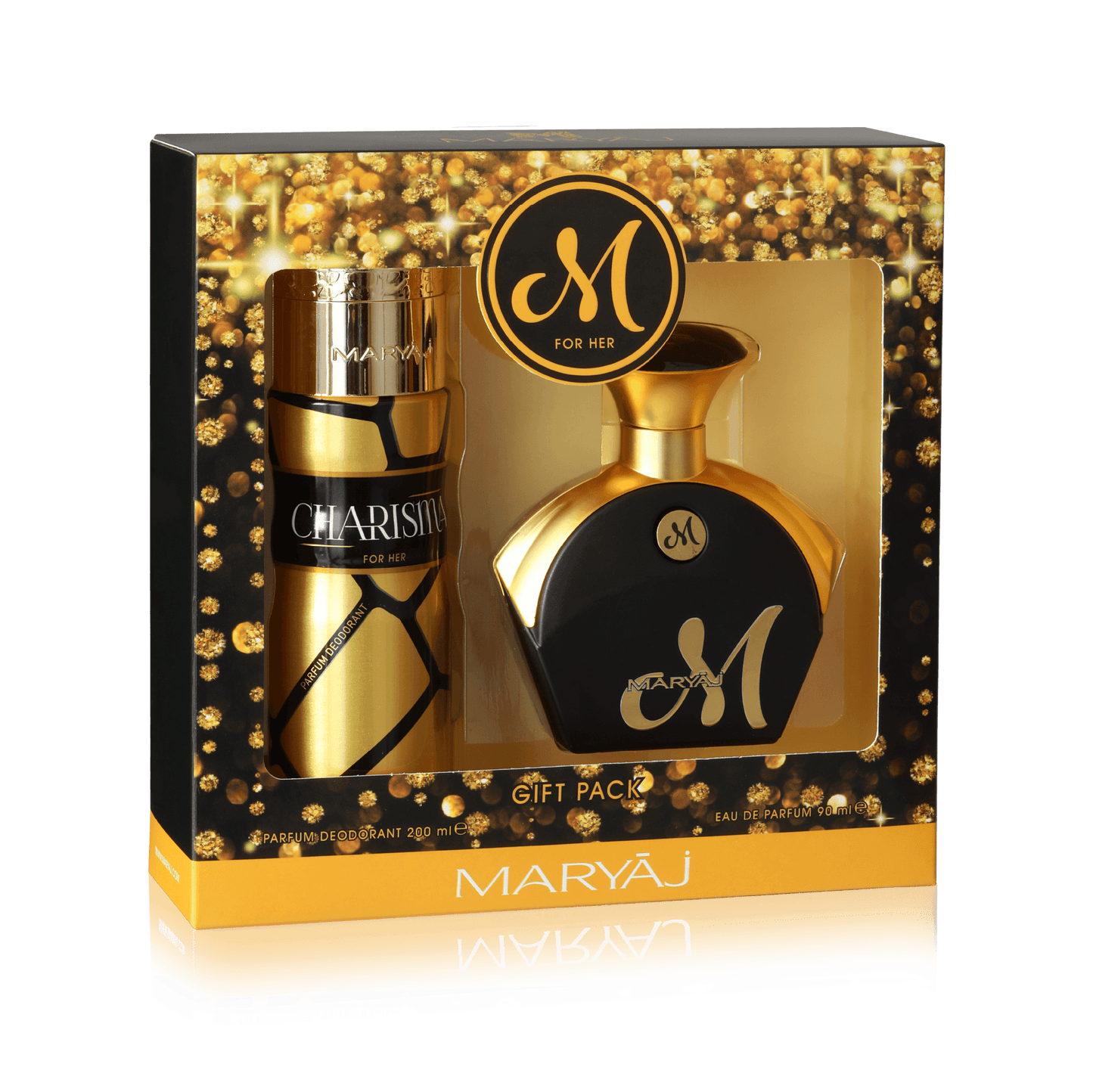 M Perfume Gift Set for Women (Eau de Parfum Spray 100ml + Charisma Perfume Body Spray 200ml)