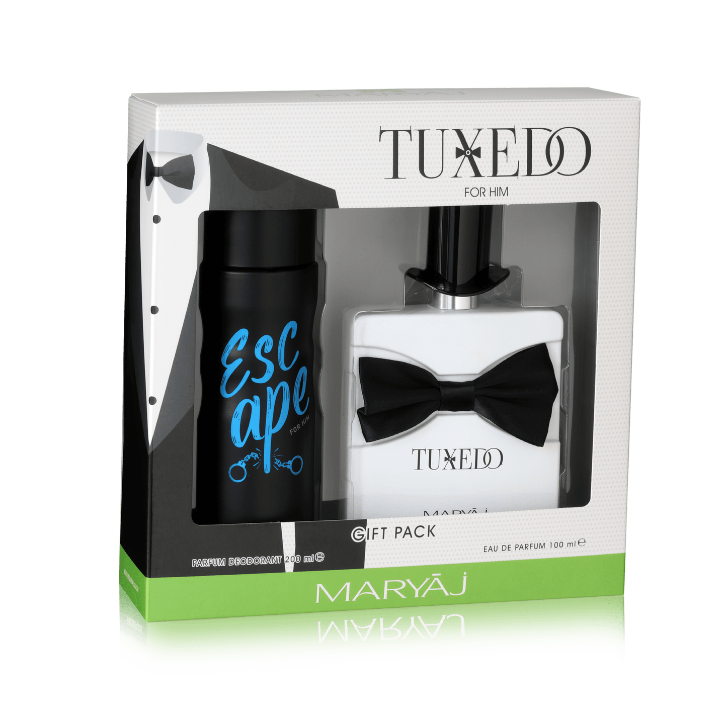 Tuxedo Perfume Gift Set for Men (Eau de Parfum Spray 100ml + Escape Perfume Body Spray 200ml)