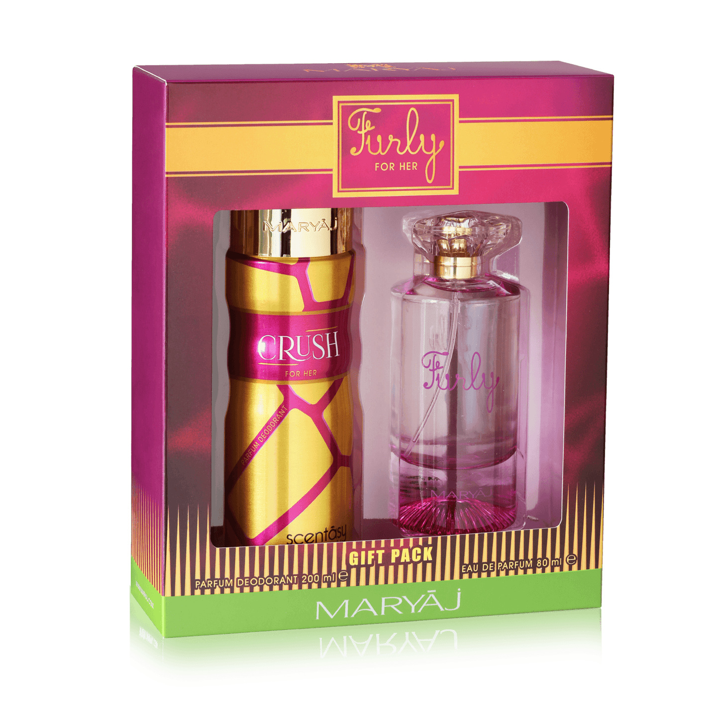 Furly Perfume Gift Set for Women (Eau de Parfum Spray 80ml + Crush Perfume Body Spray 200ml)