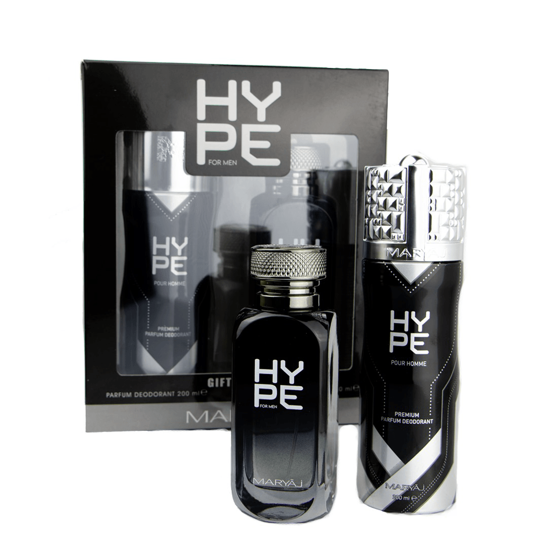 Hype Perfume Gift Set for Men (Eau de Parfum Spray 100ml + Body Spray 200ml)