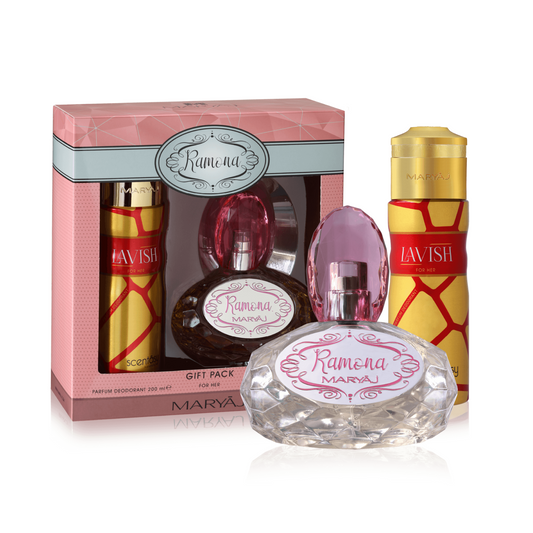Ramona Perfume Gift Set for Women (Eau de Parfum Spray 100ml + Lavish Perfume Body Spray 200ml)