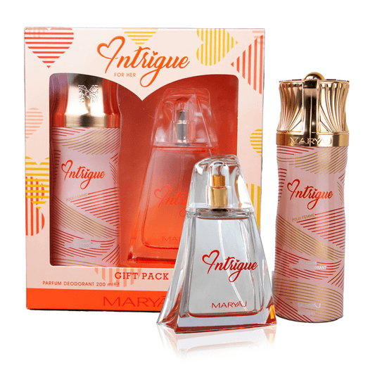 Intrigue Perfume Gift Set for Women (Eau de Parfum 100ml + Body Spray 200ml)