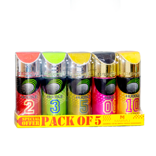 HUDDLE Deodorant Body Spray For Women, Pack of 5, (150ml Each)