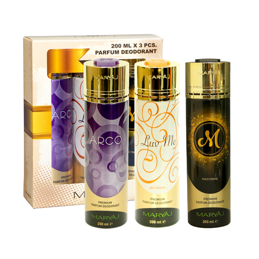 FRENCHLINE Deodorant Body Spray For Women, Pack of 3, (200ml Each)