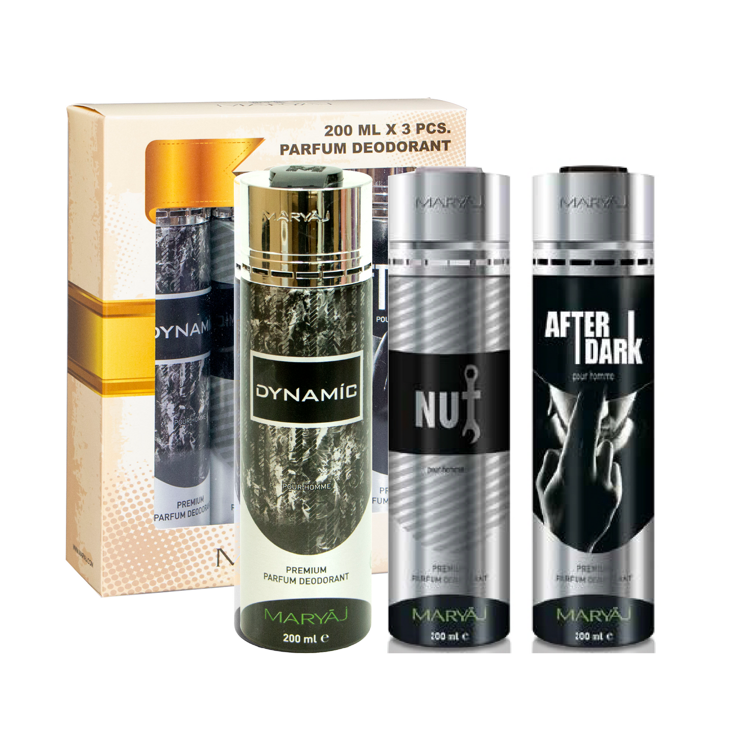 FRENCHLINE Deodorant Body Spray For Men, Pack of 3, (200ml Each)