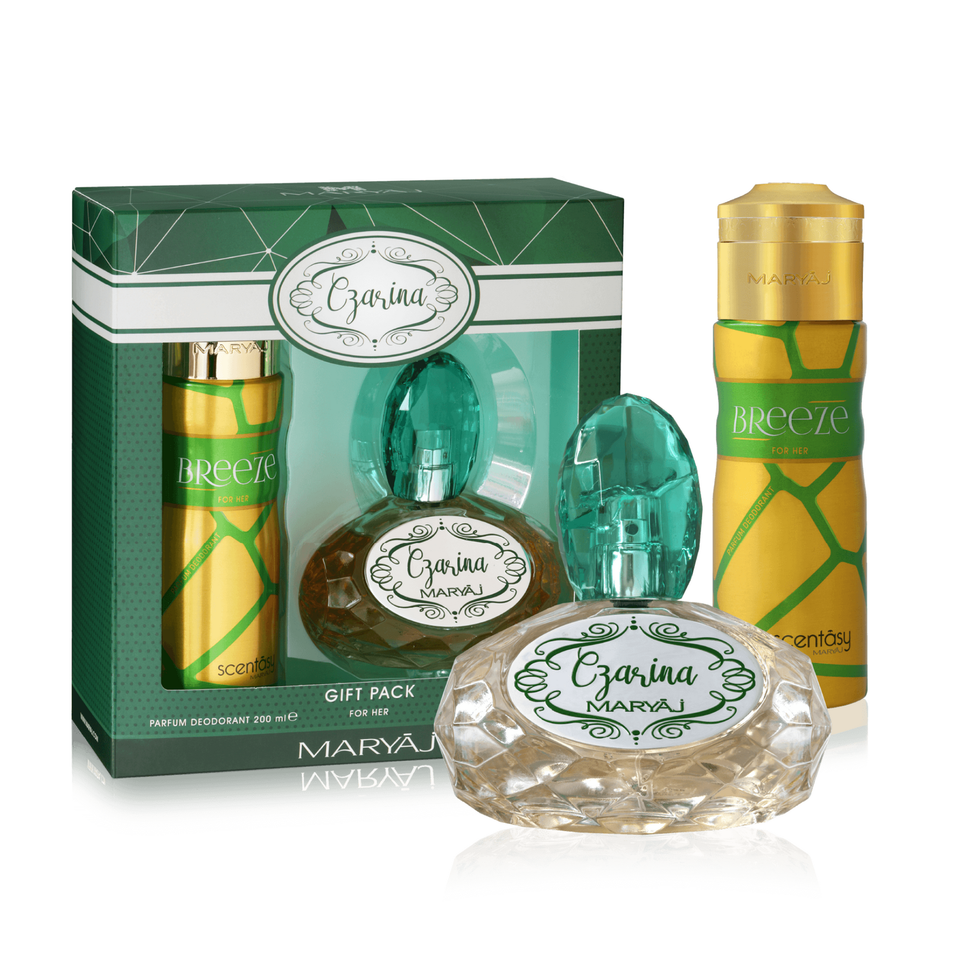 Czarina Perfume Gift Set for Women Eau de Parfum Spray 100ml Breeze Perfume Body Spray 200ml