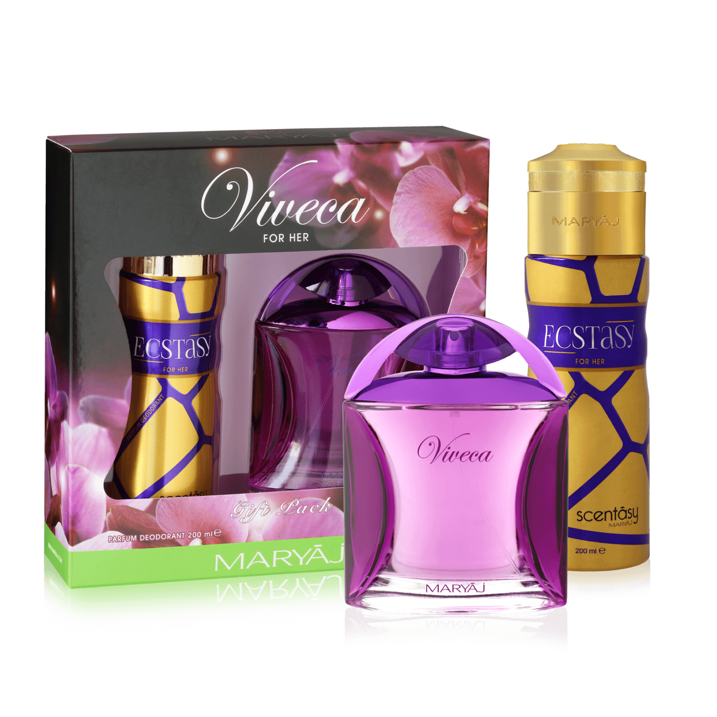 Viveca Perfume Gift Set for Women (Eau de Parfum Spray 100ml + Ecstasy Perfume Body Spray 200ml)